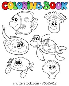 Download Coloring Book Marine Animals 3 Vector Stock Vector Royalty Free 76065412