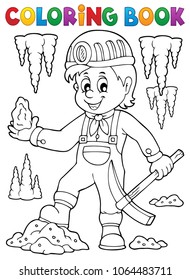 Coloring book miner theme image 1 - eps10 vector illustration.