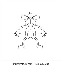 coloring book monkey. coloring pictures about animals. suitable for stock coloring book