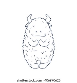 Coloring book monster. Cute Cartoon Monster. Vector illustration. 