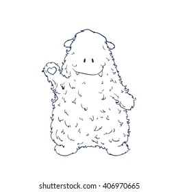 Coloring book monster. Cute Cartoon Monster. Vector illustration. 
