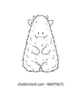Coloring book monster. Cute Cartoon Monster. Vector illustration. 