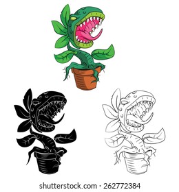 Coloring book Monster Plant cartoon character