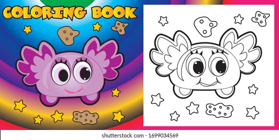 Coloring book Monsters, freaks, aliens. Color and black-and-white coloring pages.