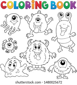 Coloring book monsters theme set 1 - eps10 vector illustration.