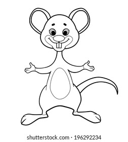 coloring book mouse. Vector version