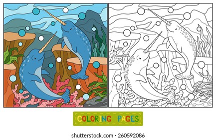 Coloring book (narwhal)