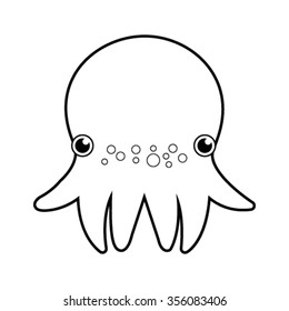 Coloring book with octopus - vector illustration.