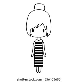 Coloring book. One of a set: Seasons with cute girl - for coloring and painted.