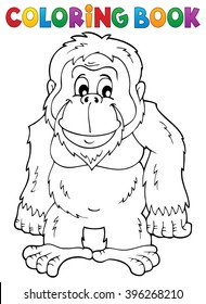 Coloring book orangutan theme 1 - eps10 vector illustration.