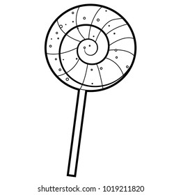 Coloring Book Outlined Lollipop