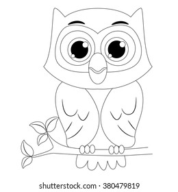 Coloring Book Outlined Owl Stock Vector (Royalty Free) 380479819 ...