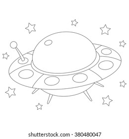 Coloring Book Outlined Spaceship Stock Vector (Royalty Free) 380480047 ...