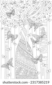 Coloring book page adult