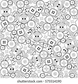 Coloring Book Page Adults Background Buttons Stock Vector (Royalty Free ...