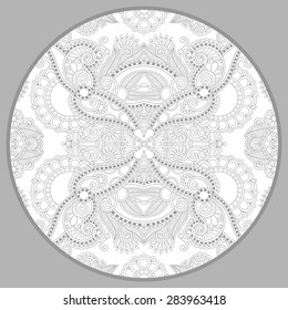 coloring book page for adults - joy to older children and adult colorists, who like line art creation, relax and meditation, vector illustration