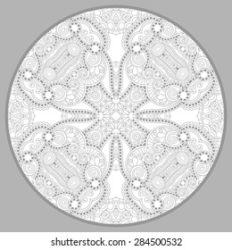 coloring book page for adults - joy to older children and adult colorists, who like line art creation, relax and meditation, vector illustration