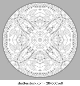 coloring book page for adults - joy to older children and adult colorists, who like line art creation, relax and meditation, vector illustration
