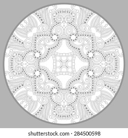coloring book page for adults - joy to older children and adult colorists, who like line art creation, relax and meditation, vector illustration