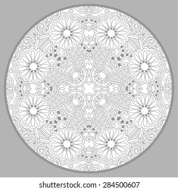 coloring book page for adults - joy to older children and adult colorists, who like line art creation, relax and meditation, vector illustration