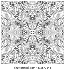 coloring book page for adults - mandala, joy to older children and adult colorists, who like line art creation, relax and meditation, vector illustration