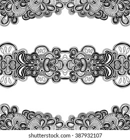 Coloring book page for adults. Mandala with vintage flowers pattern. Zendala. Zentagle. Vector. Seamless