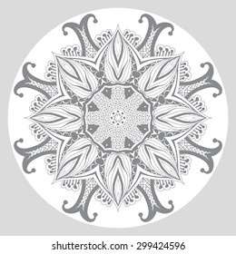 coloring book page for adults - zendala, joy to older children and adult colorists, who like line art creation, relax and meditation, vector illustration