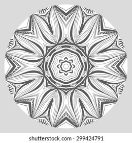 coloring book page for adults - zendala, joy to older children and adult colorists, who like line art creation, relax and meditation, vector illustration