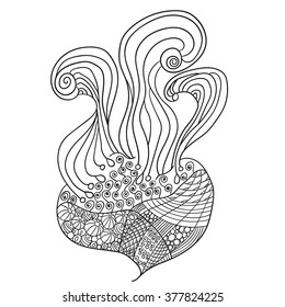 Coloring book page for adults - zendala, doodle. Joy to adult colorists, who like art, relax and meditation. Vector 