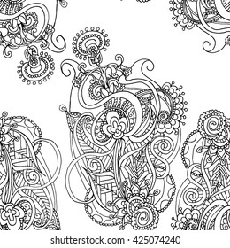 Coloring book page for adults - zentangle, doodle.