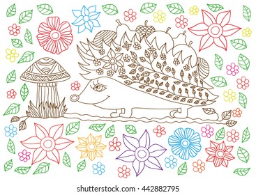 Coloring Book or Page Cartoon Illustration