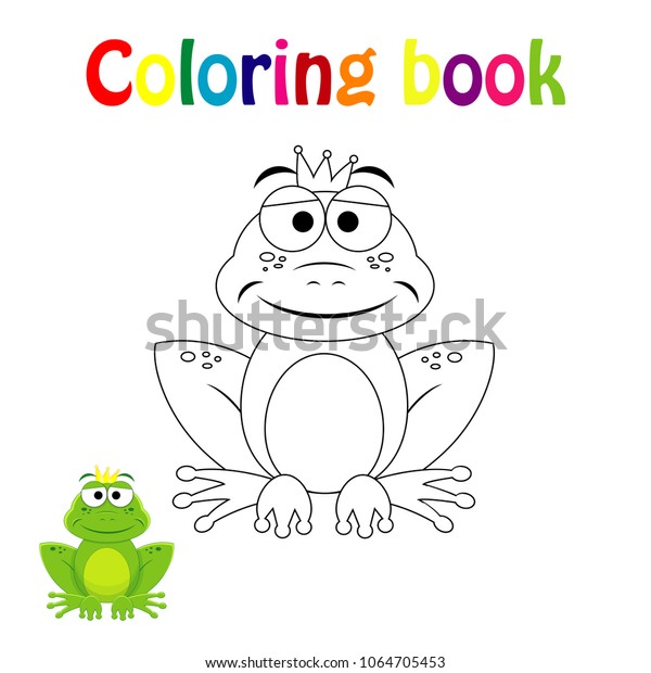 Coloring Book Page Children Colorful Prince Stock Vector