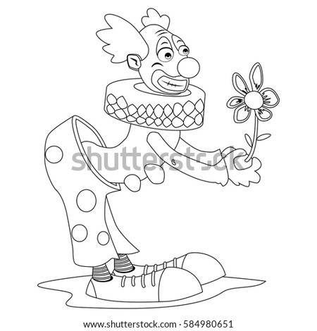 Coloring Book Page Circus Clown Flower Stock Vector (Royalty Free ... Coloring Book Page Circus Clown Flower Stock Vector (Royalty Free ...