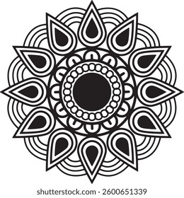 Coloring Book page design illustration outline design concept  mandala design white background