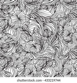 Coloring book page design with pattern. Mandala ethnic ornament. Isolated vector illustration in zentangle style. Headwear or neckwear design.