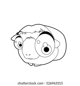 Coloring book page. Funny cartoon comic cool nice animals. Hamster