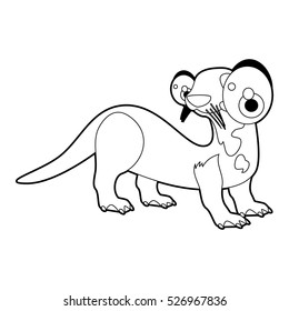 Coloring book page. Funny cartoon comic cool nice animals. Otter