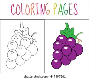 Grape Coloring Book Images Stock Photos Vectors Shutterstock