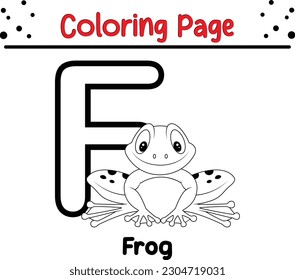  Coloring Book Page Illustration Featuring a Frog