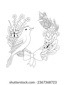 Coloring book page for kids and Adults