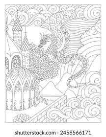 Coloring book page for kids and adults