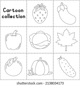 Coloring book page for kids. Cartoon style. Vector illustration isolated on white background.