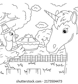 Coloring book page for kids. Cartoon style. Vector illustration isolated on white background.