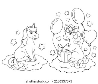 Coloring Book Page Kids Cartoon Style Stock Vector (Royalty Free ...