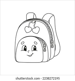 Coloring book page for kids. cartoon character. Black contour silhouette. Isolated on white background. Vector illustration.