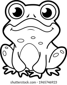 Coloring book or page for kids. frog black and white vector illustration