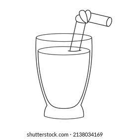 Coloring book page for kids glass. Cartoon style. Vector illustration isolated on white background.
