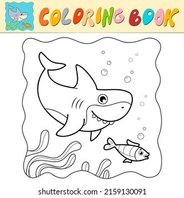 Coloring Book Coloring Page Kids Shark Stock Vector (Royalty Free ...