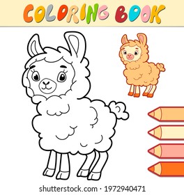 Coloring book or page for kids. sheep black and white vector illustration