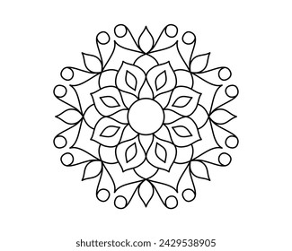 coloring book page, mandala design
